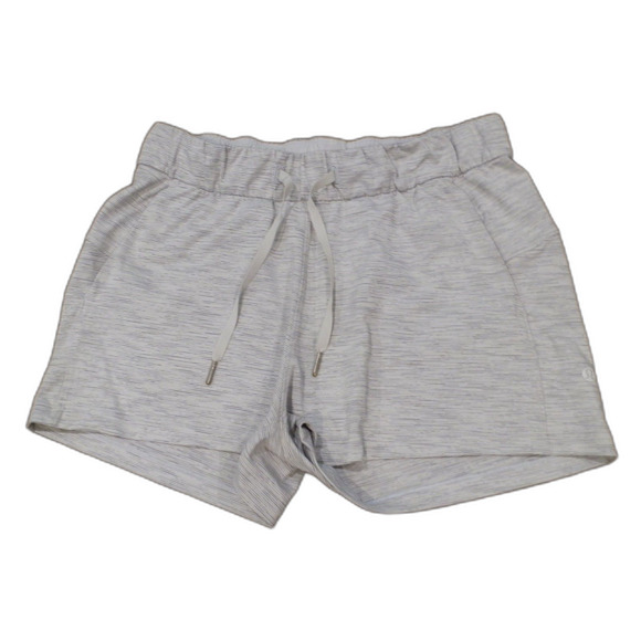 Lululemon Athletica Light Grey Drawstring Shorts Women's Size 6 - Picture 1 of 2